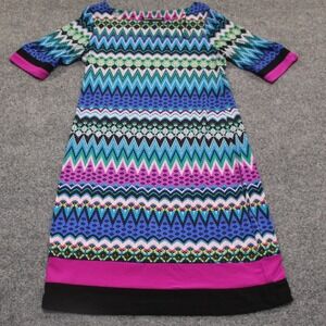 Karin Stevens Multicolor Geometric Print Dress Womens Size‎ 8